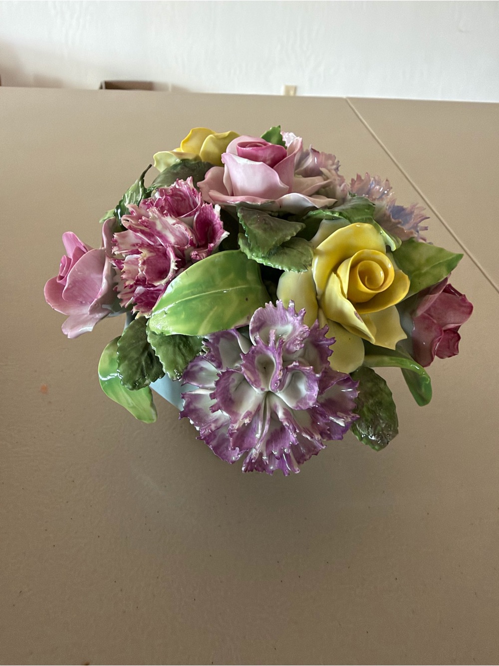 Adderley Floral bone china arrangement Floral Arrangement in Pink & Green